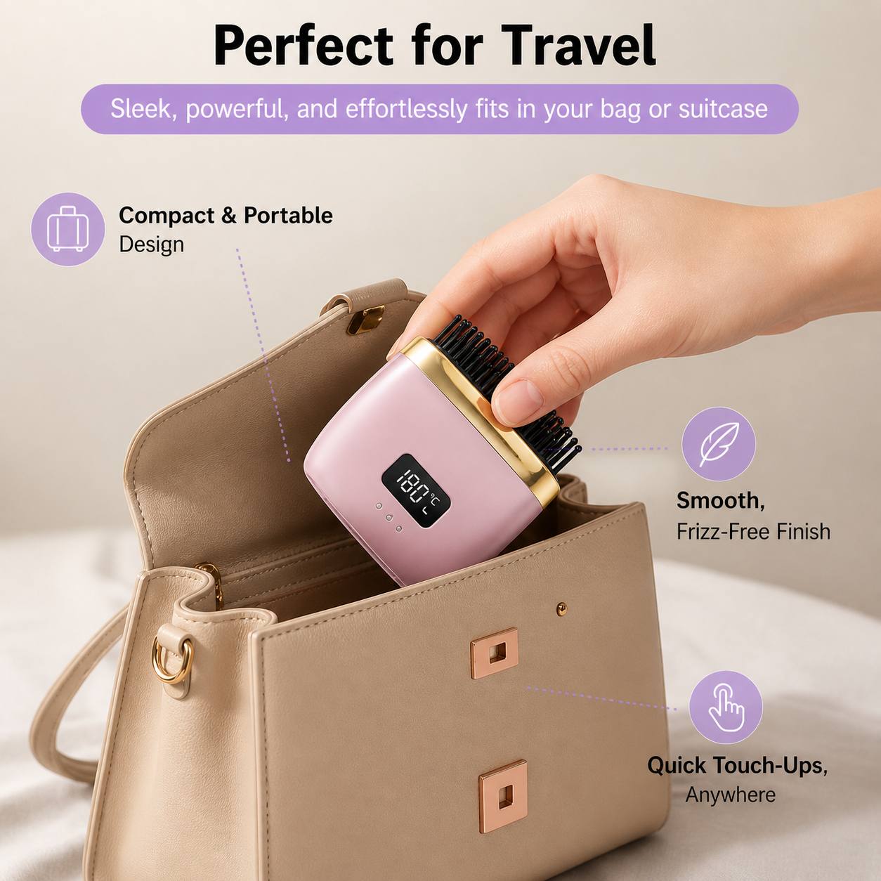 Mini Hair Straightener Brush
