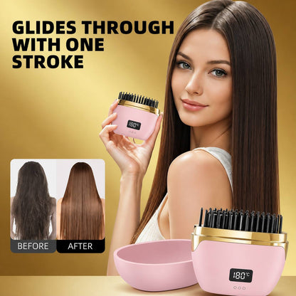 Mini Hair Straightener Brush