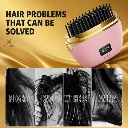 Mini Hair Straightener Brush